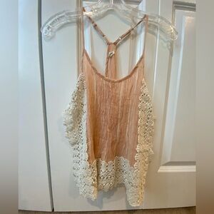 En Crème crochet tank top